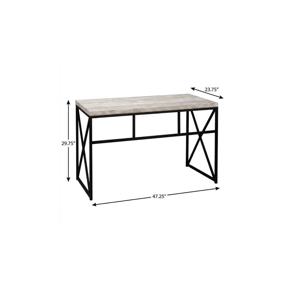 47" Taupe and Black Computer Desk HomeRoots