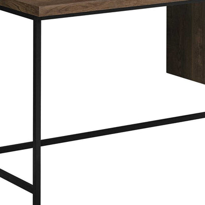 55" Brown and Black Computer Desk With Three Drawers HomeRoots
