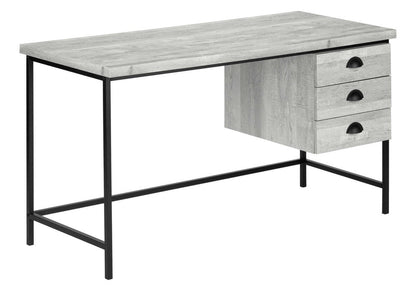 55" Brown and Black Computer Desk With Three Drawers HomeRoots