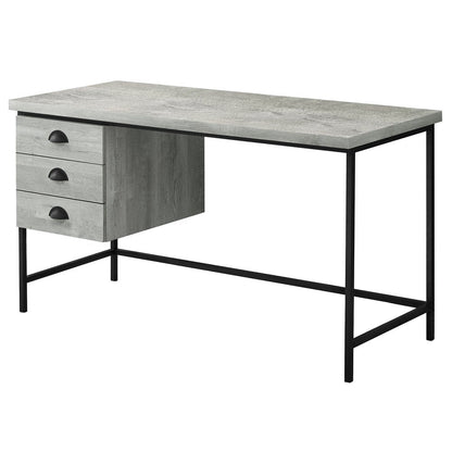 55" Brown and Black Computer Desk With Three Drawers HomeRoots