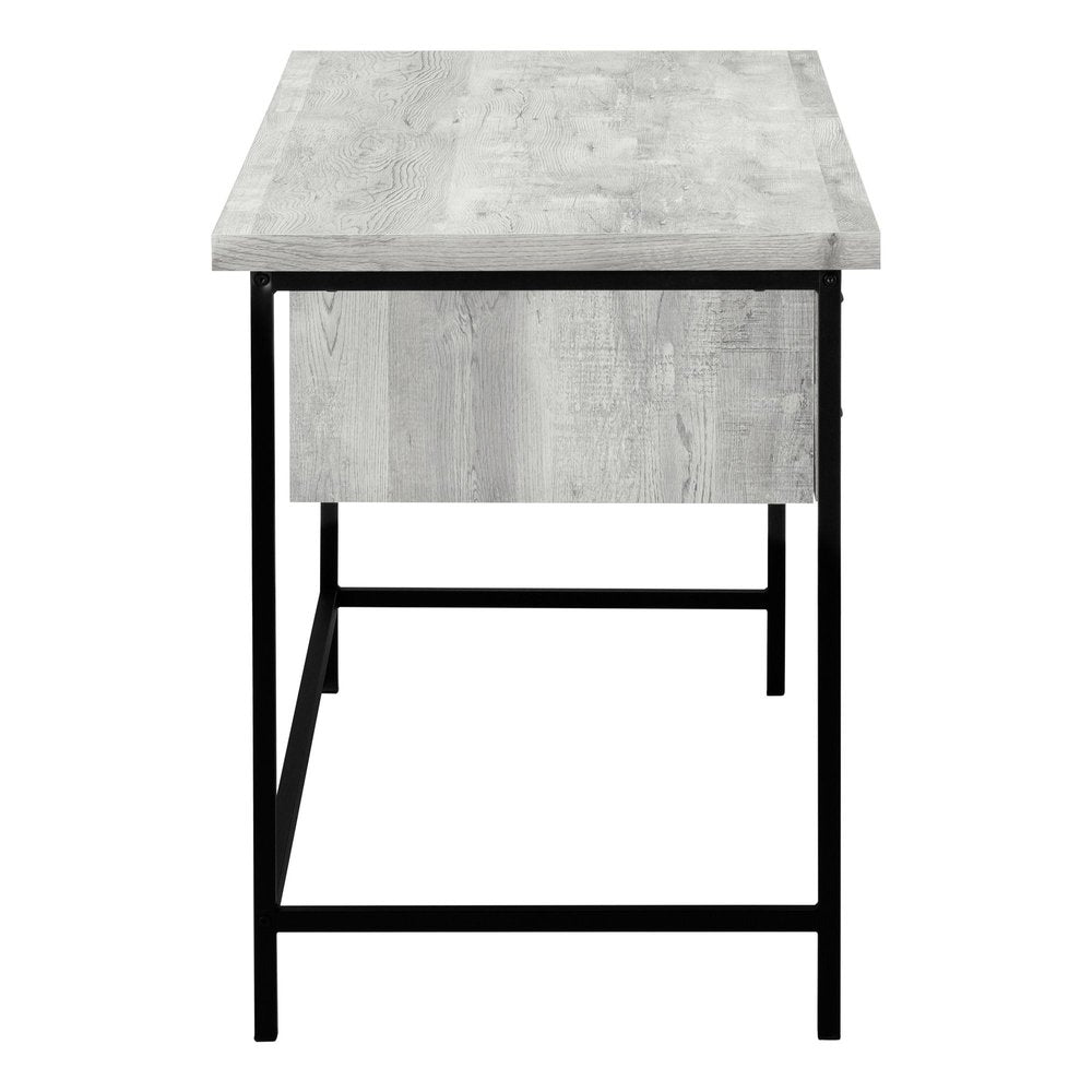 55" Brown and Black Computer Desk With Three Drawers HomeRoots