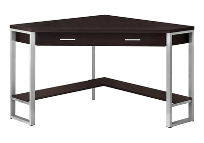 42" Taupe and Silver Corner Computer Desk HomeRoots