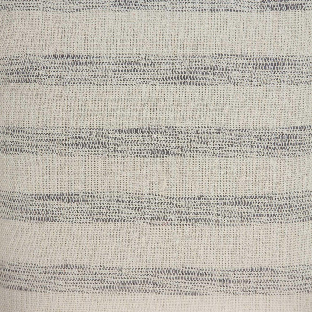 18" Beige and Gray Striped Cotton Throw Pillow With Tassels — view 4