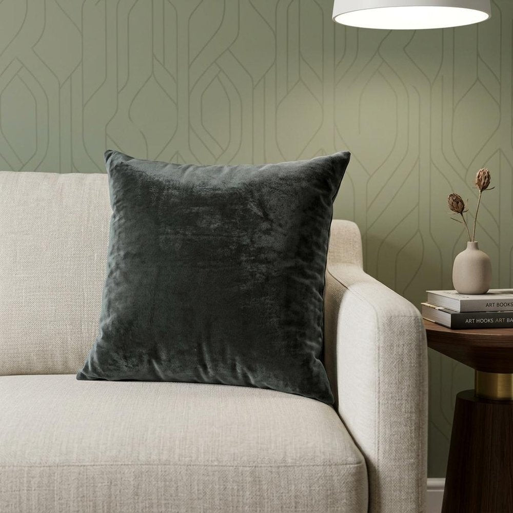 18" X 7" X 18" Transitional Charcoal Solid Pillow Cover With Poly Insert — view 5