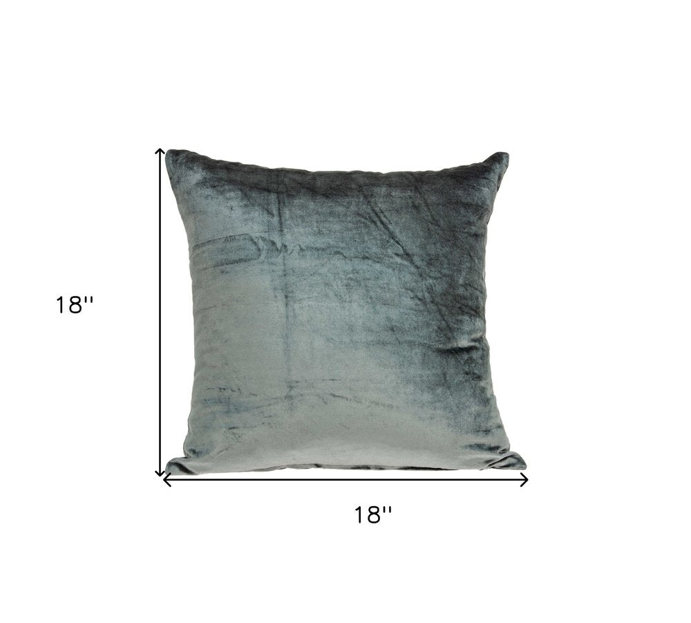 18" X 7" X 18" Transitional Charcoal Solid Pillow Cover With Poly Insert — view 4