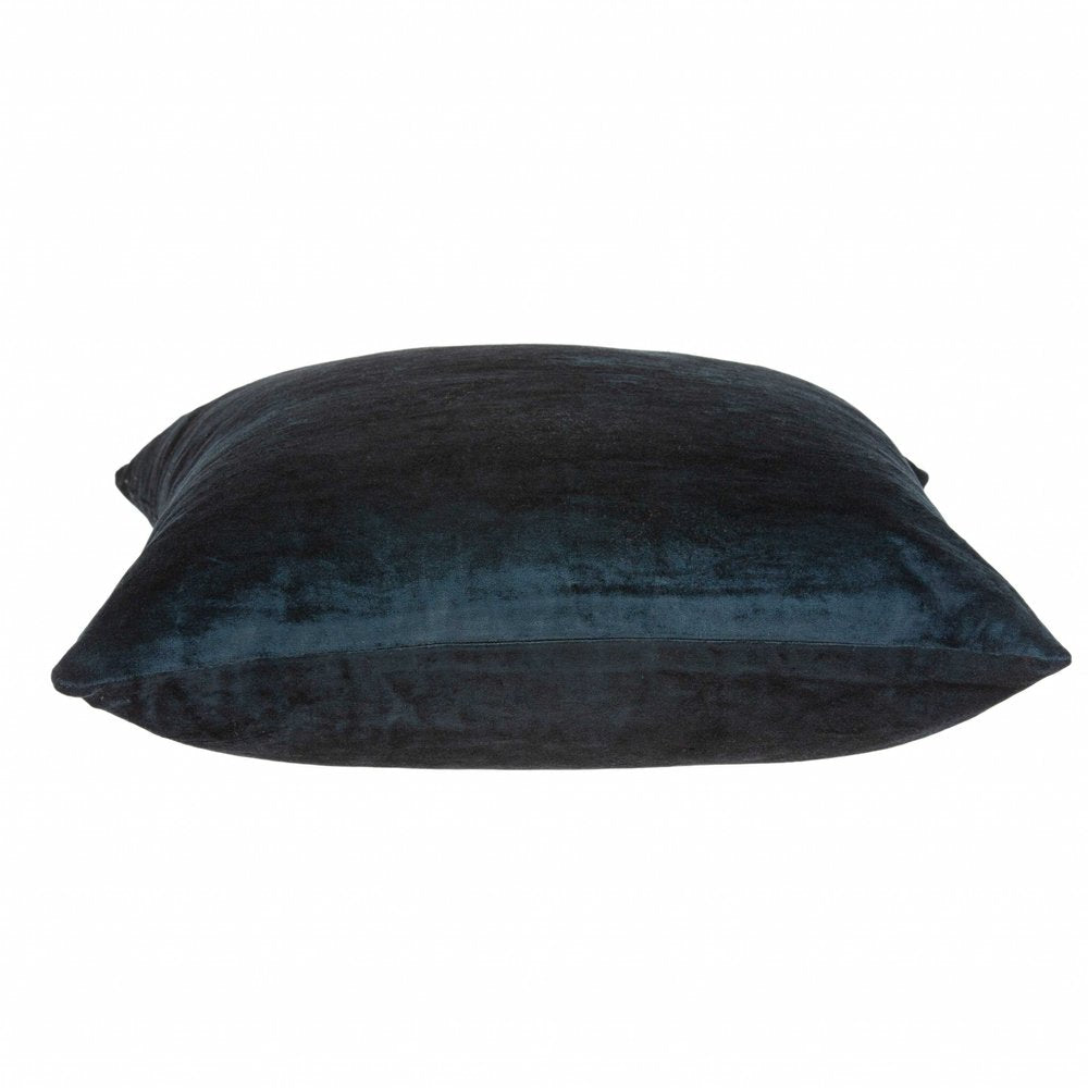 18" X 7" X 18" Transitional Dark Blue Solid Pillow Cover With Poly Insert — view 2