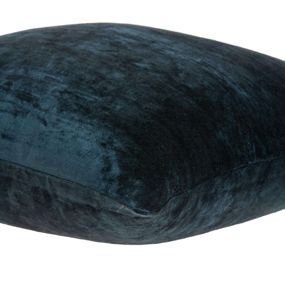 18" X 7" X 18" Transitional Dark Blue Solid Pillow Cover With Poly Insert — view 3