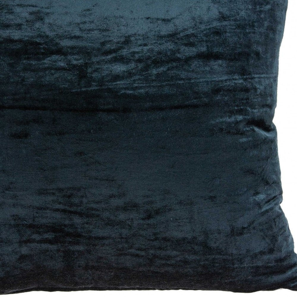 18" X 7" X 18" Transitional Dark Blue Solid Pillow Cover With Poly Insert — view 6