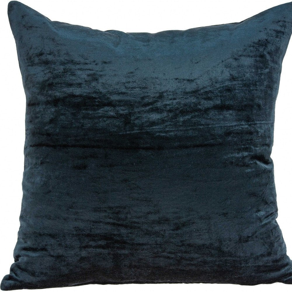 18" X 7" X 18" Transitional Dark Blue Solid Pillow Cover With Poly Insert — view 7