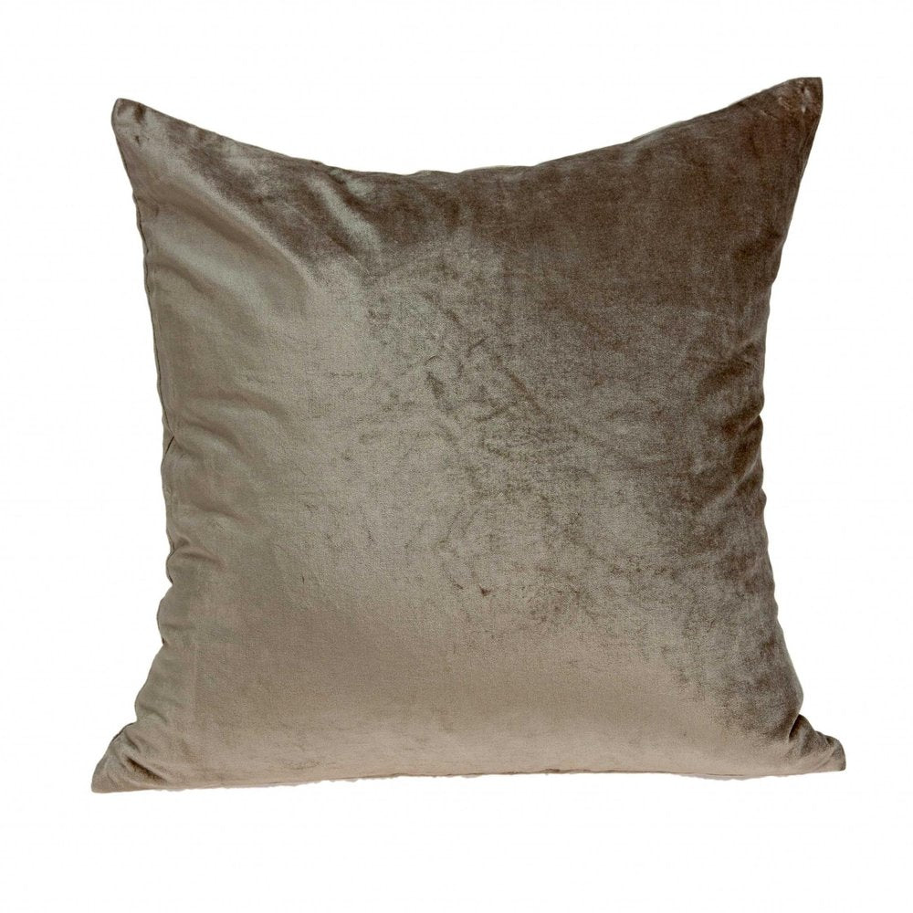 18" X 7" X 18" Transitional Taupe Solid Pillow Cover With Poly Insert — view 1