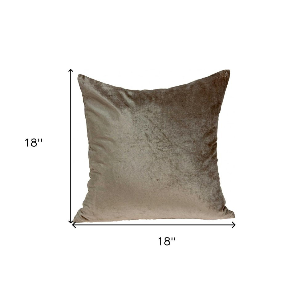 18" X 7" X 18" Transitional Taupe Solid Pillow Cover With Poly Insert — view 5