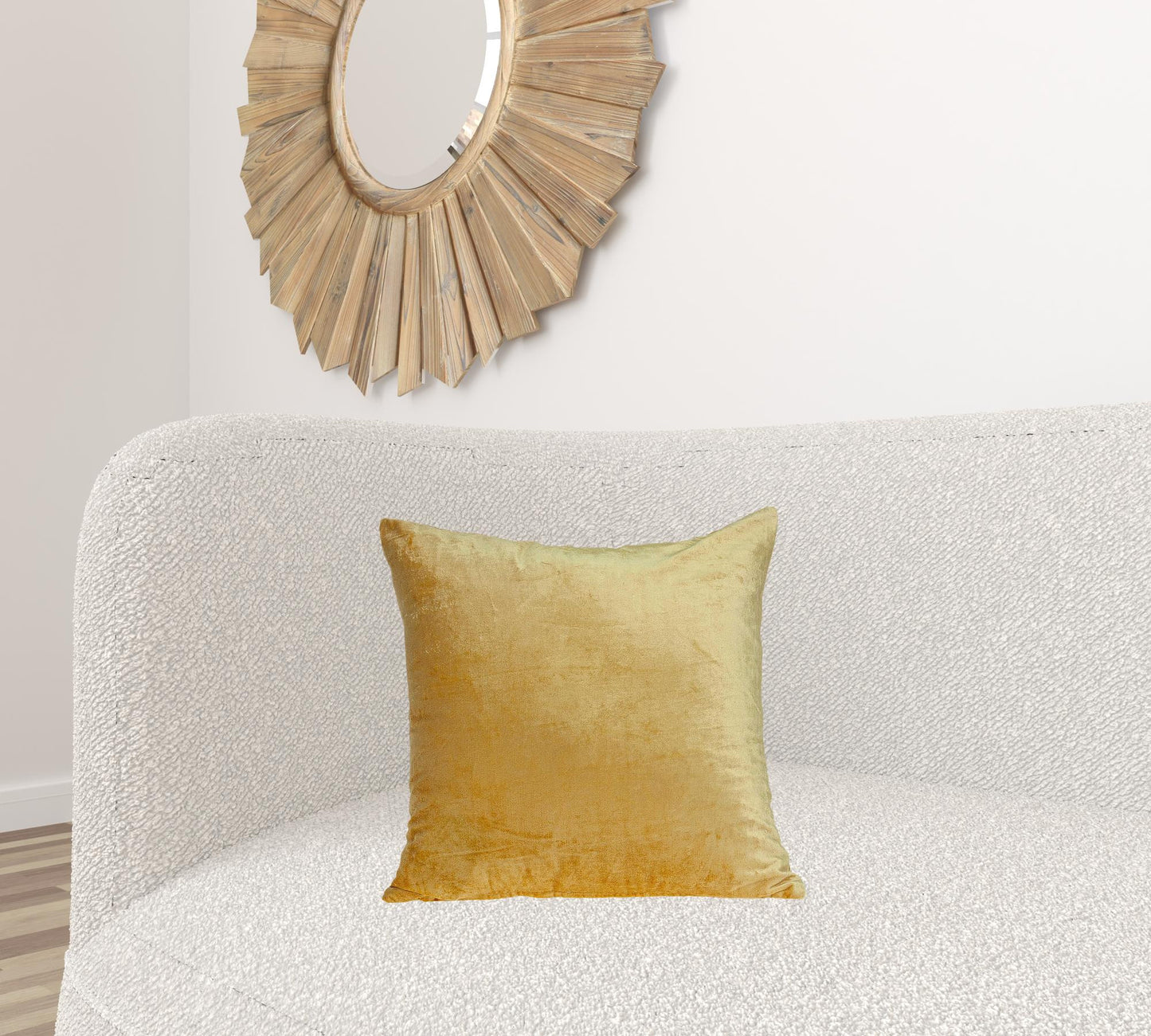 18" X 7" X 18" Transitional Yellow Solid Pillow Cover With Poly Insert