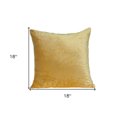 18" X 7" X 18" Transitional Yellow Solid Pillow Cover With Poly Insert