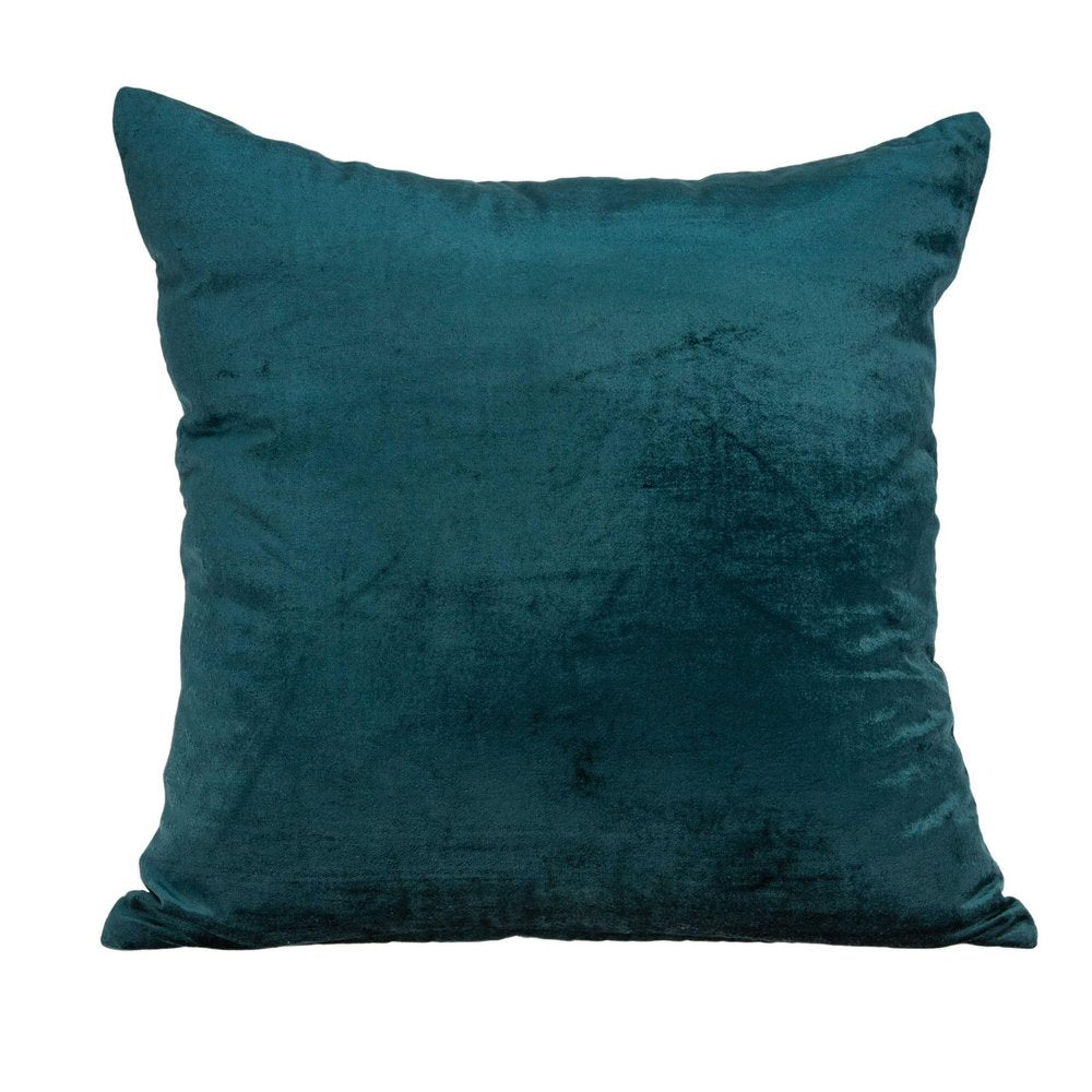18" X 7" X 18" Transitional Teal Solid Pillow Cover With Poly Insert — view 1