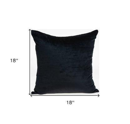 18" X 7" X 18" Transitional Black Solid Pillow Cover With Poly Insert