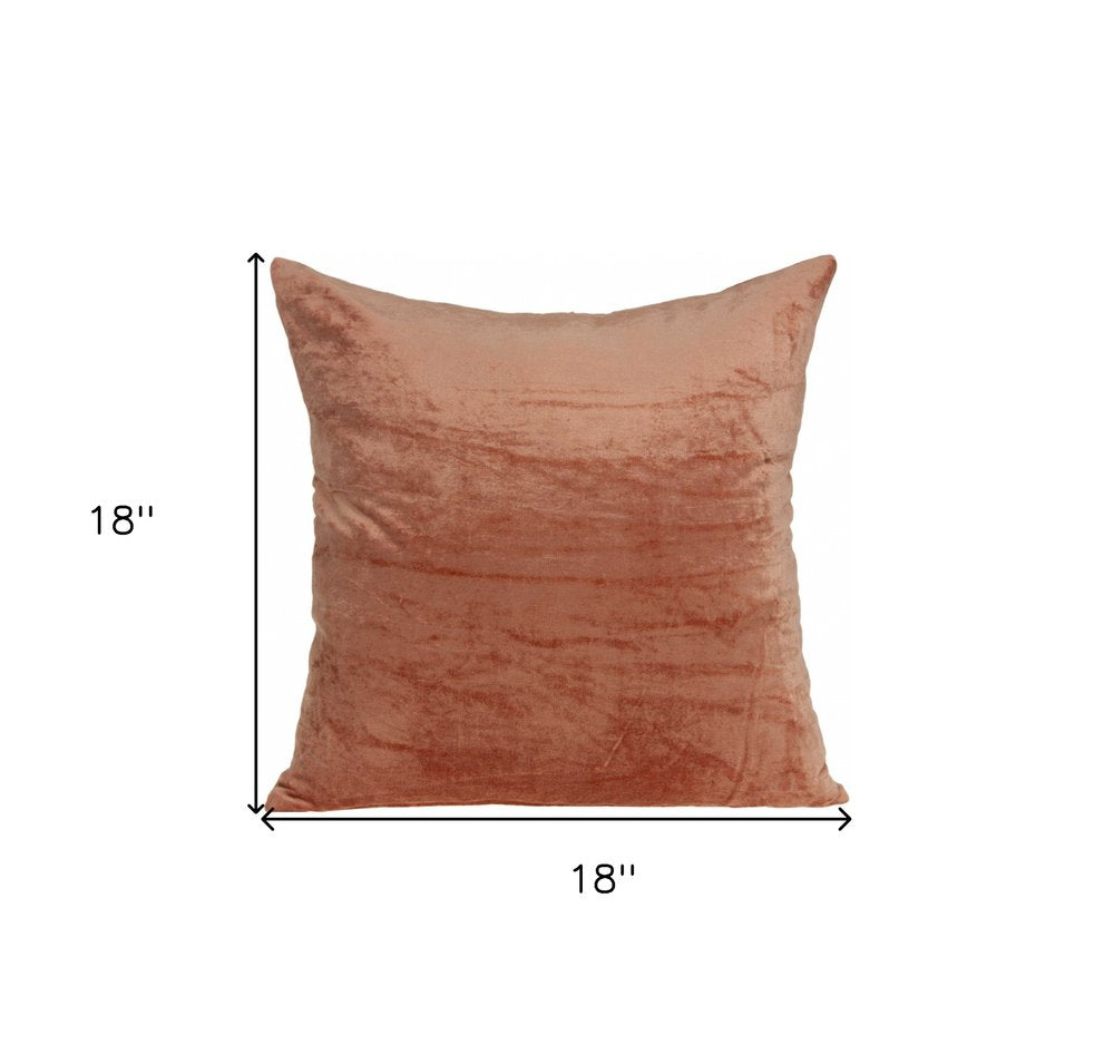 18" X 7" X 18" Transitional Orange Solid Pillow Cover With Poly Insert — view 4