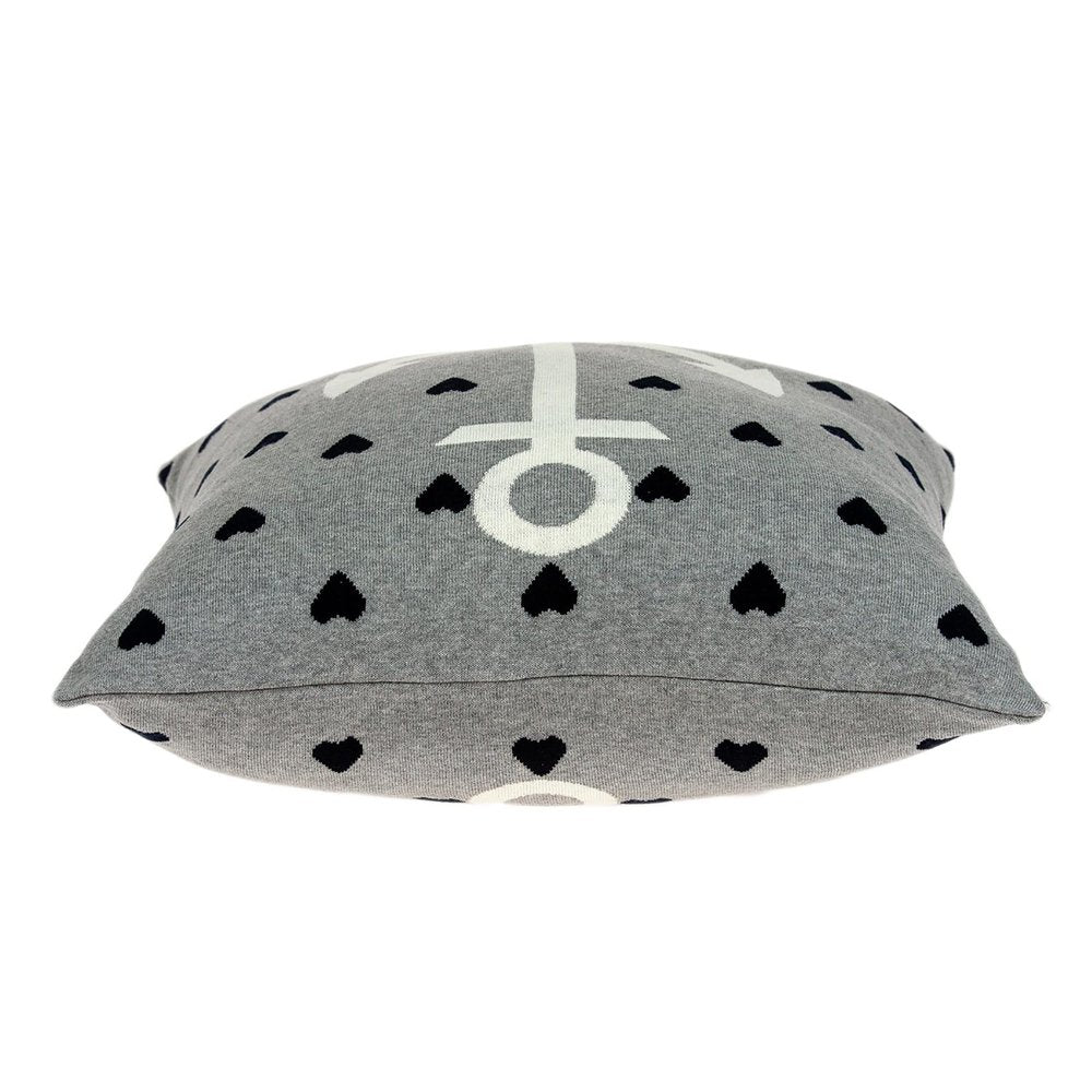 18" Black And Gray Nautical Cotton Throw Pillow — view 2
