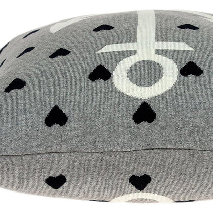 18" Black And Gray Nautical Cotton Throw Pillow