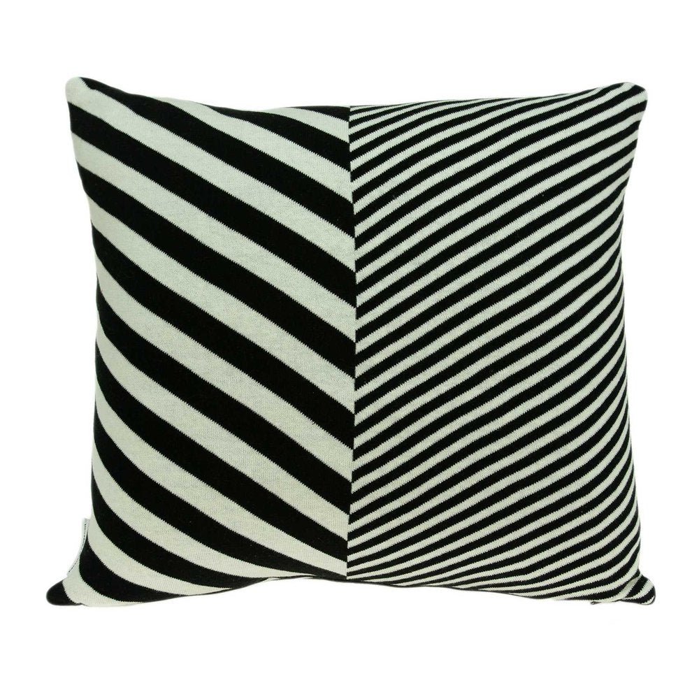 18" X 5" X 18" Transitional White & Black Pillow Cover With Poly Insert — view 1