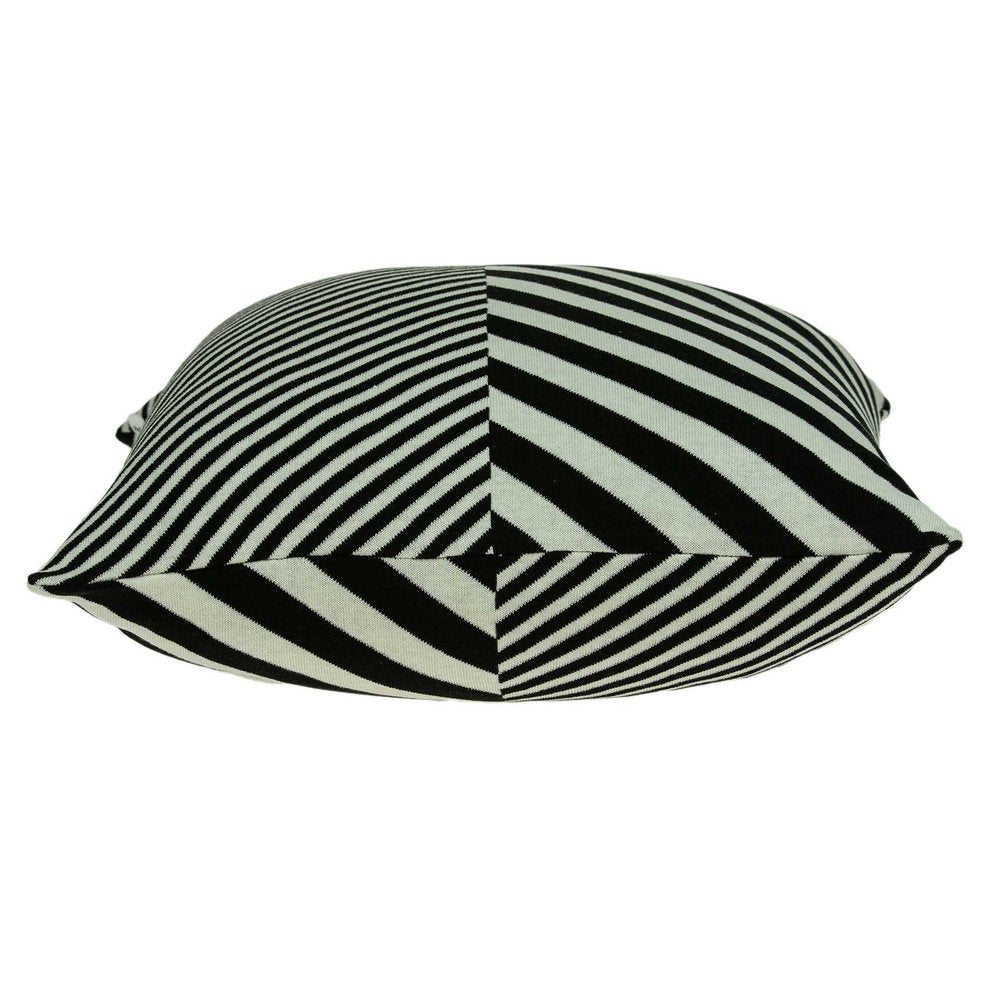 18" X 5" X 18" Transitional White & Black Pillow Cover With Poly Insert — view 2