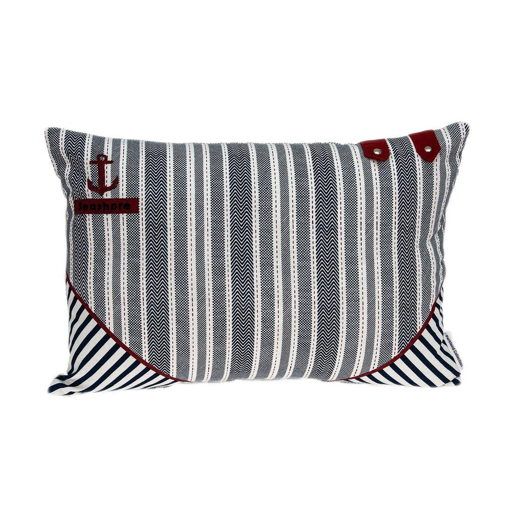 14" X 20" Gray Striped Cotton Throw Pillow — view 1