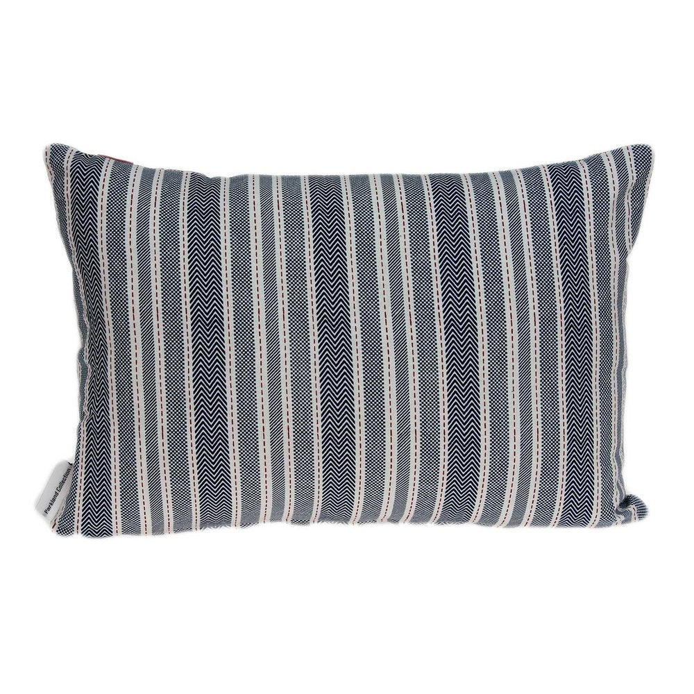 14" X 20" Gray Striped Cotton Throw Pillow — view 2