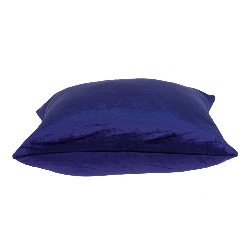 22" Royal Blue Cotton Blend Throw Pillow — view 2