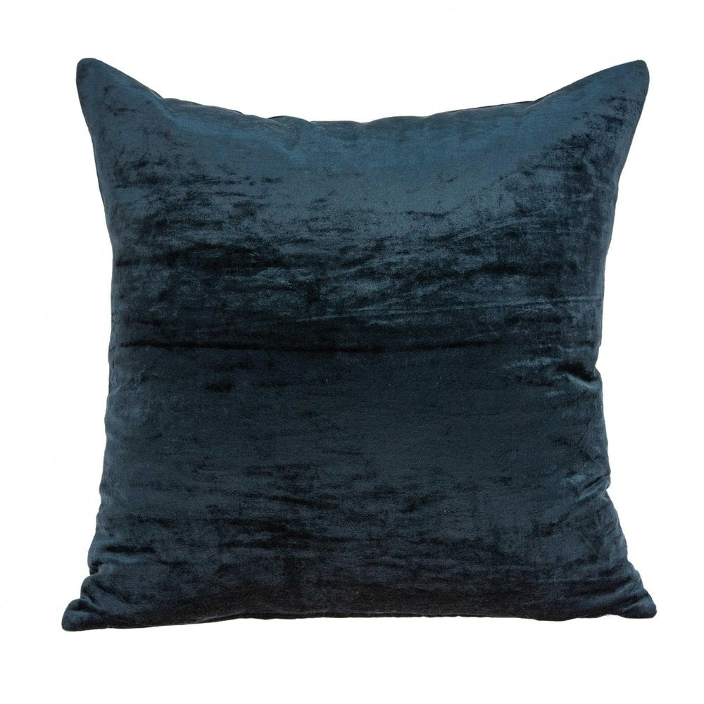 22" X 7" X 22" Transitional Dark Blue Solid Pillow Cover With Poly Insert — view 1