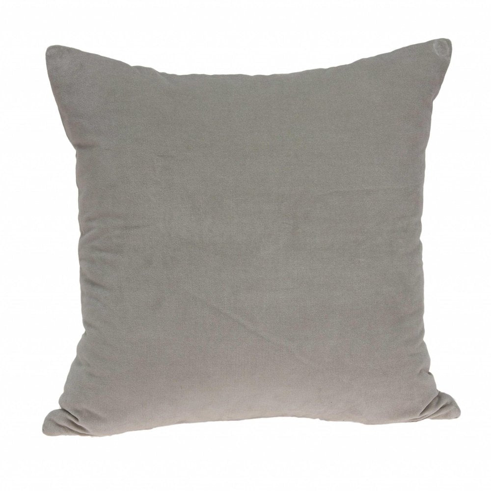 22" Gray Cotton Blend Throw Pillow — view 1