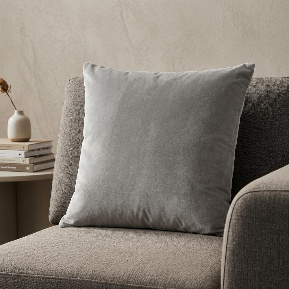 22" Gray Cotton Blend Throw Pillow — view 5