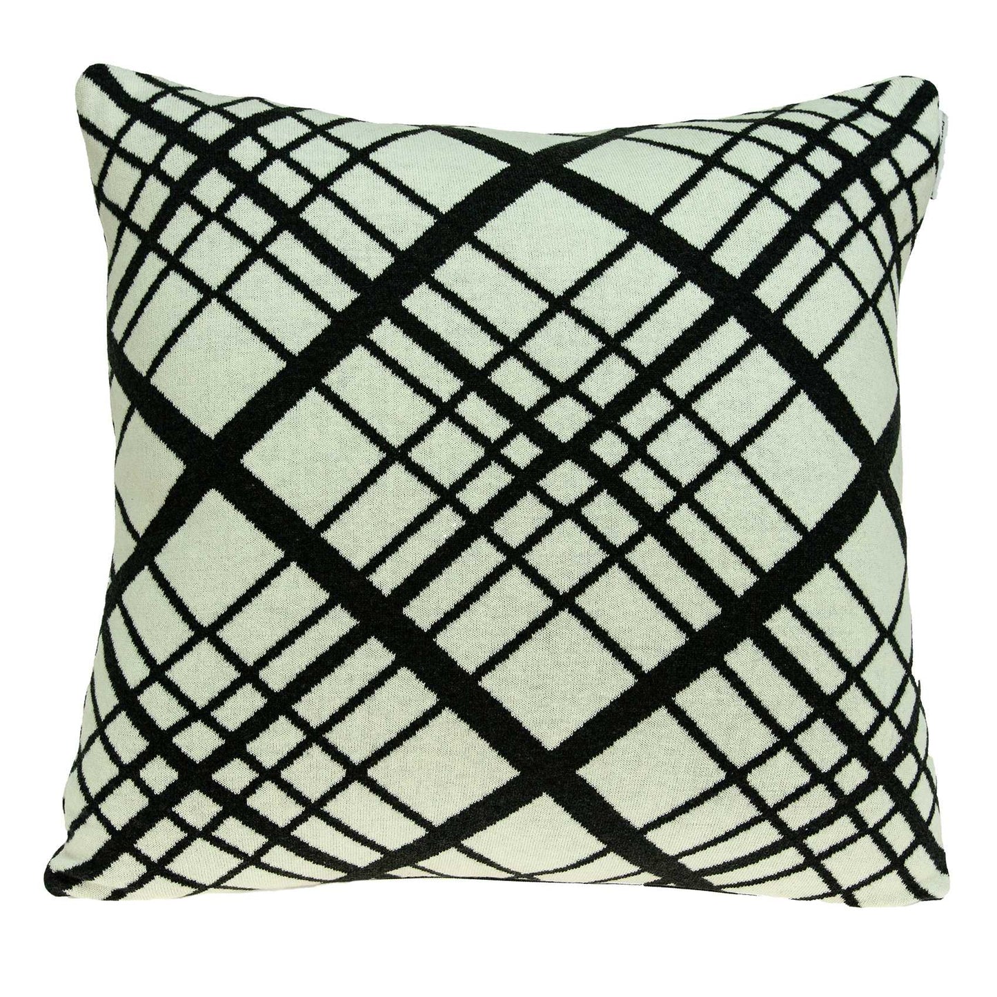 20" Black and White Cotton Throw Pillow 7.0" (L) x 20.0" (W) x 20.0" (H)