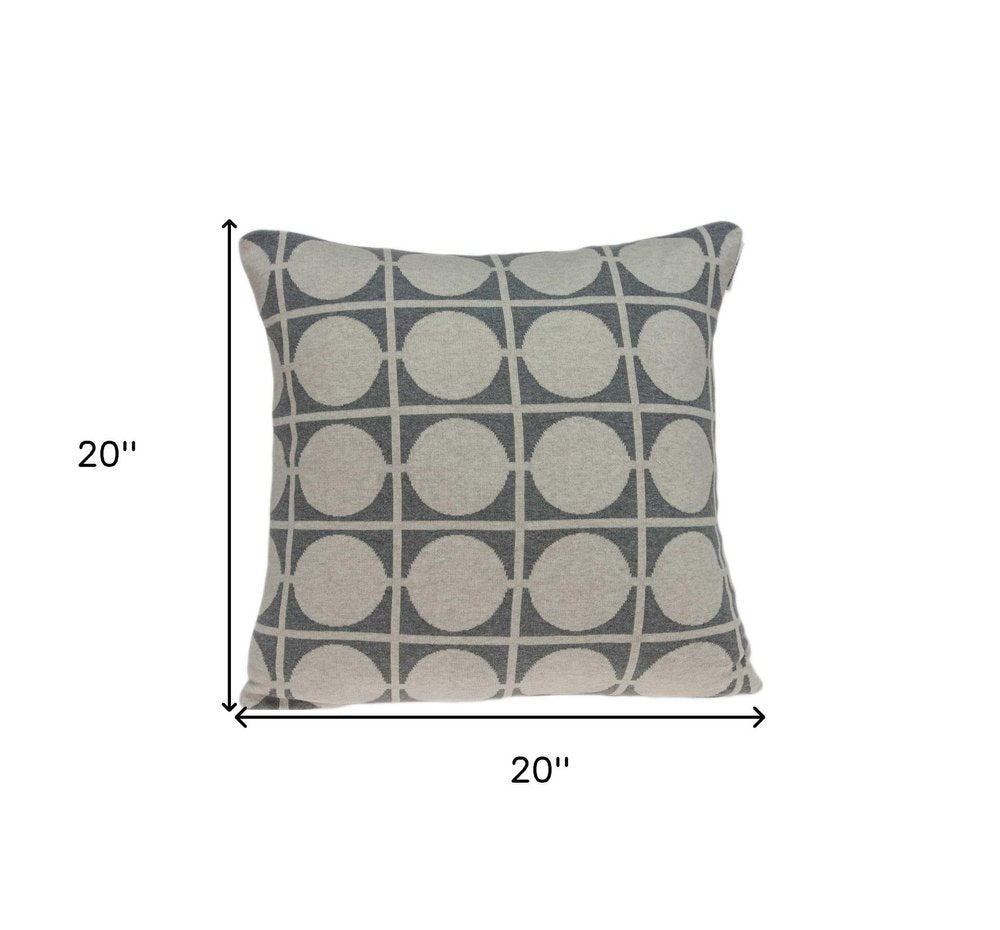 20" X 7" X 20" Transitional Tan & Grey Pillow Cover With Poly Insert — view 5