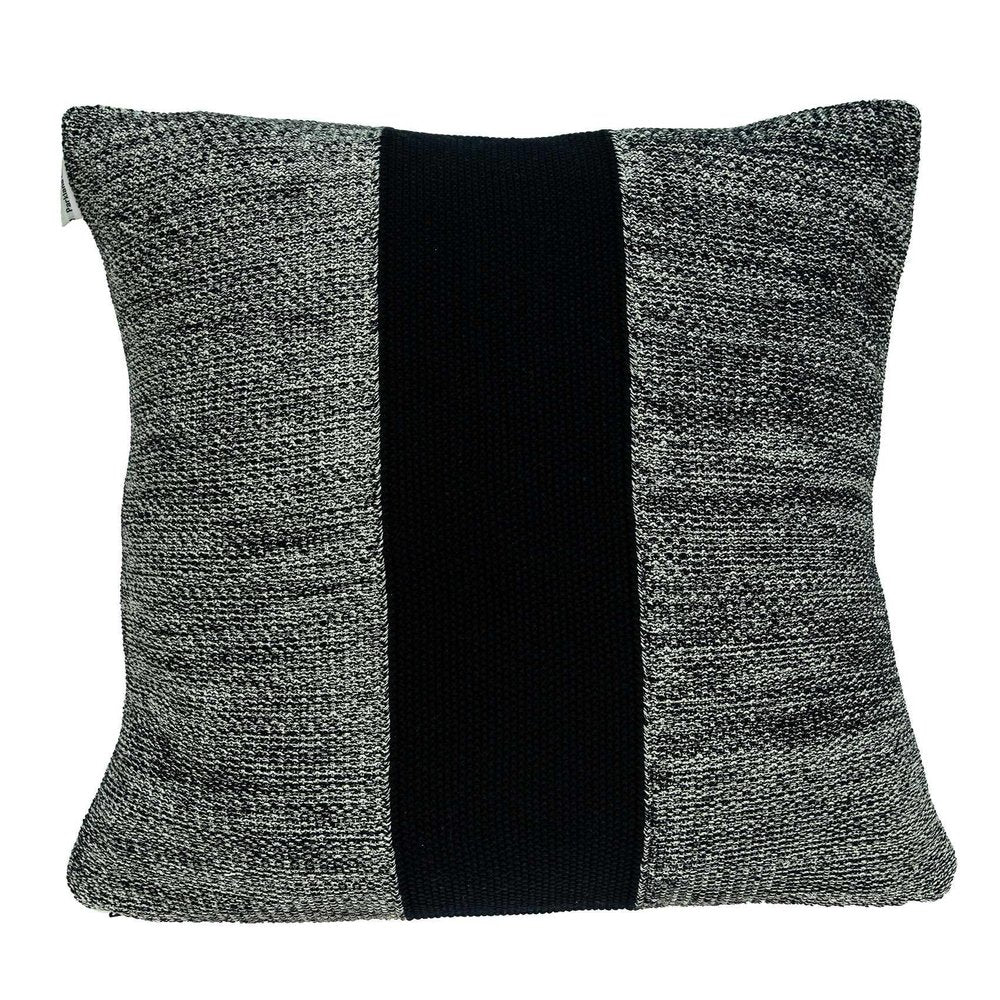 18" Black And Gray No Pattern Cotton Throw Pillow — view 2