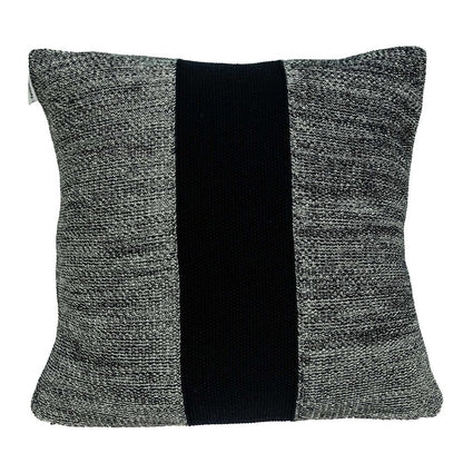 18" Black And Gray No Pattern Cotton Throw Pillow