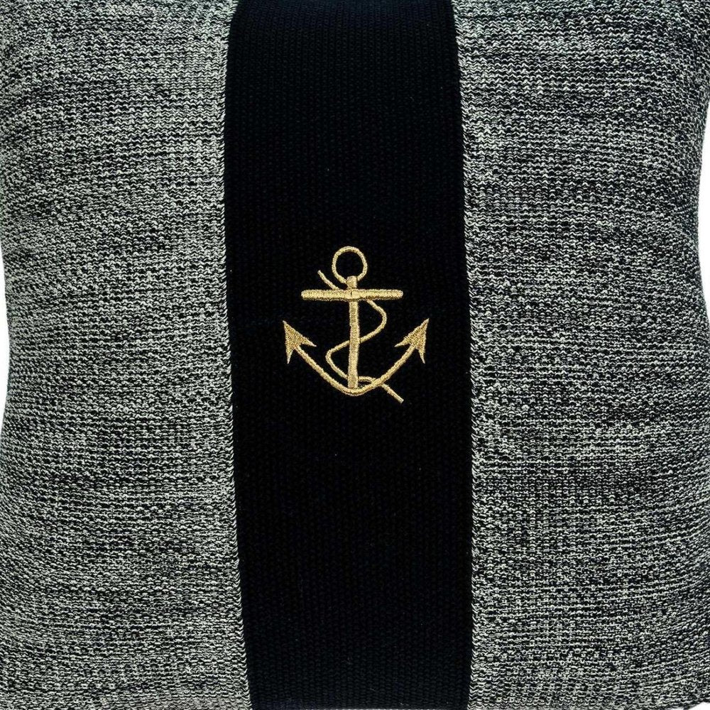 18" Black And Gray No Pattern Cotton Throw Pillow — view 6