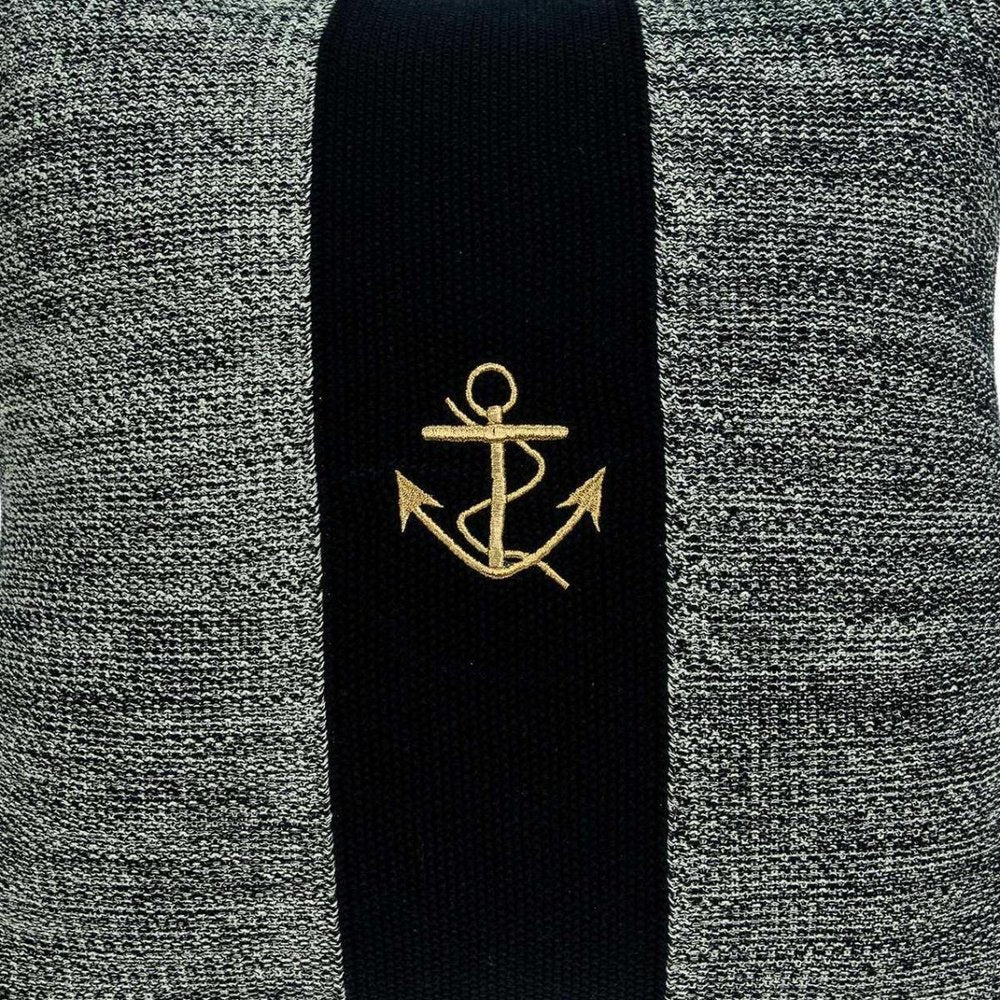 18" Black And Gray No Pattern Cotton Throw Pillow — view 7