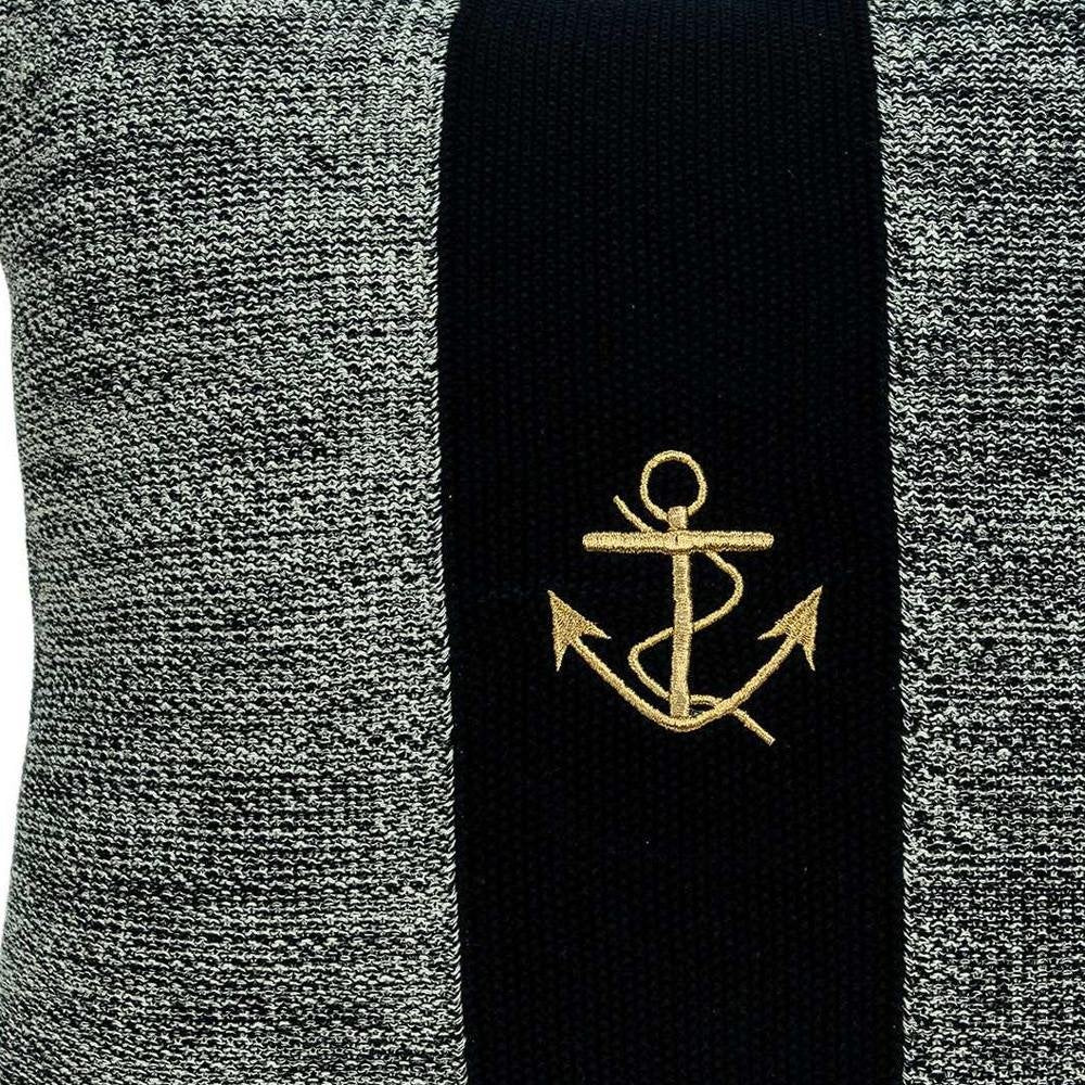 18" Black And Gray No Pattern Cotton Throw Pillow — view 4