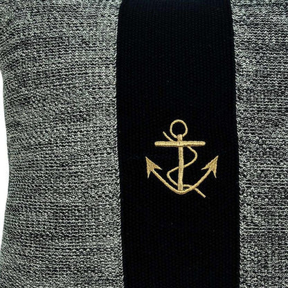 18" Black And Gray No Pattern Cotton Throw Pillow