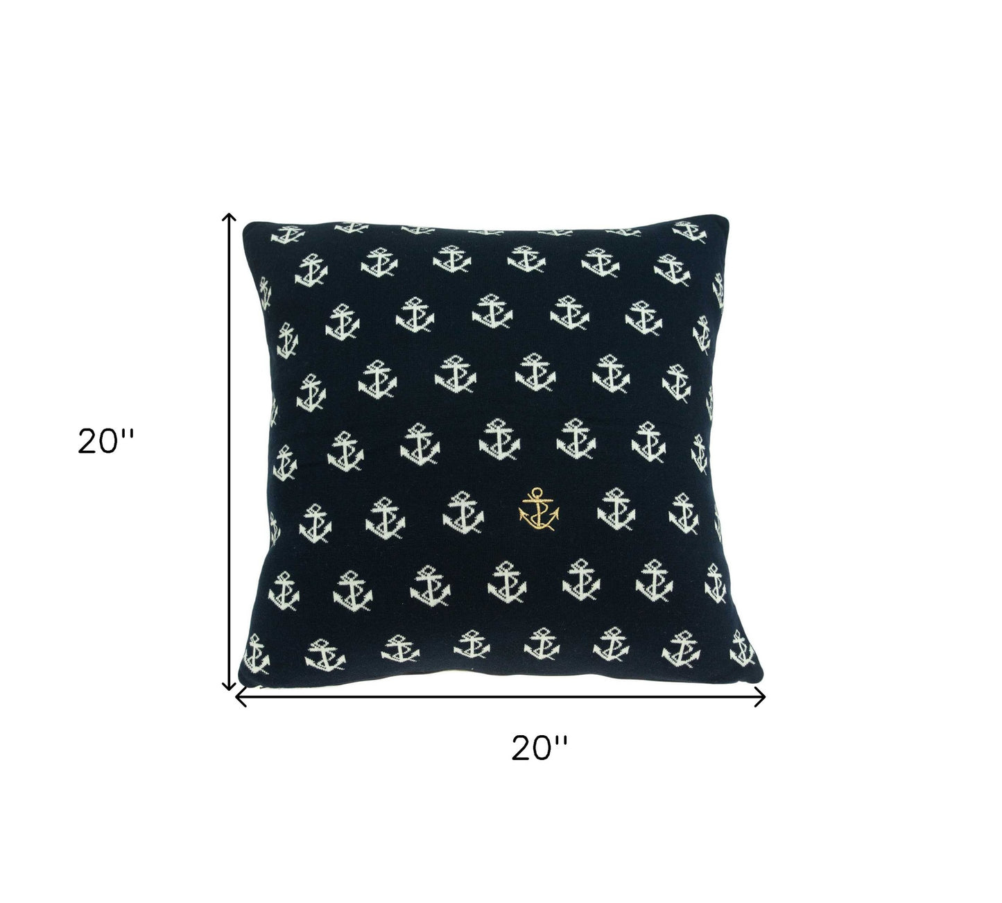 20" X 7" X 20" Nautical Blue Pillow Cover With Poly Insert