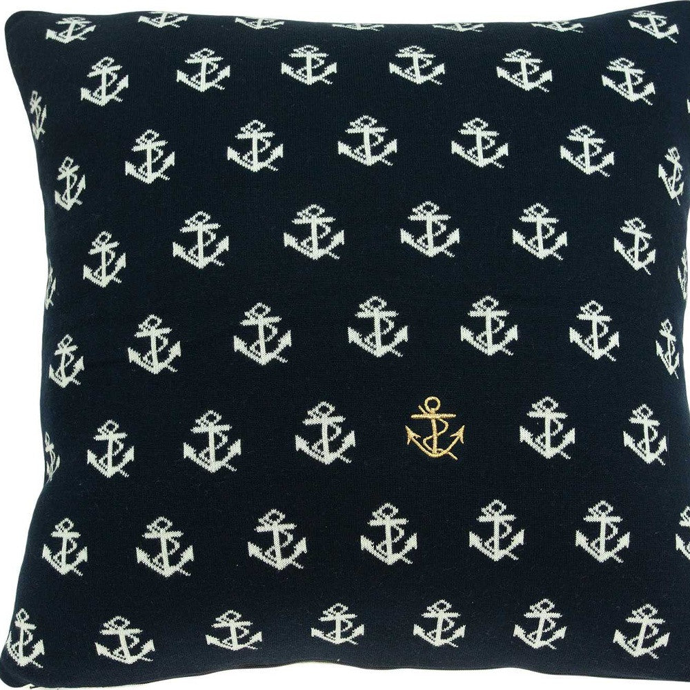 20" X 7" X 20" Nautical Blue Pillow Cover With Poly Insert