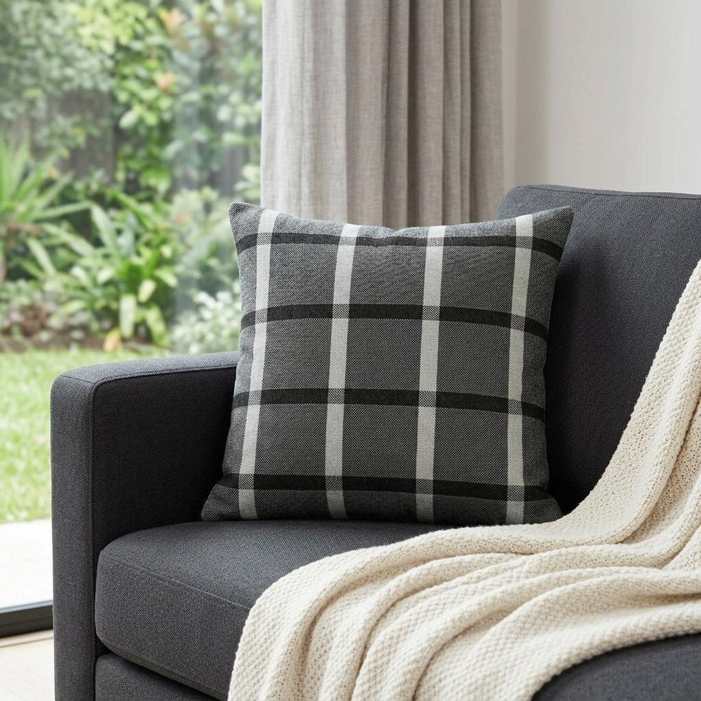20" X 7" X 20" Transitional Gray Pillow Cover With Poly Insert — view 8