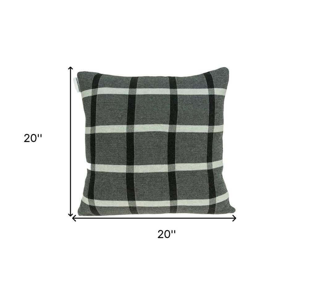 20" X 7" X 20" Transitional Gray Pillow Cover With Poly Insert — view 5