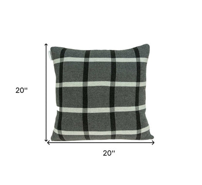 20" X 7" X 20" Transitional Gray Pillow Cover With Poly Insert