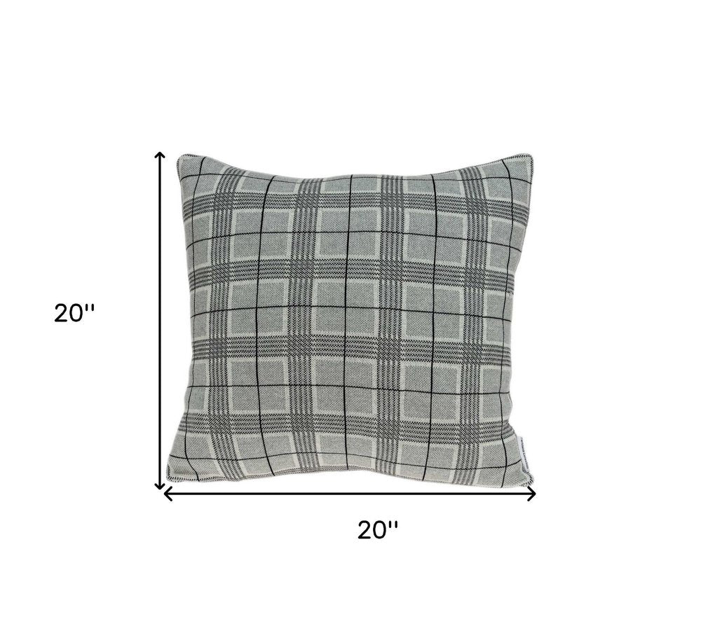 20" X 7" X 20" Transitional Gray Accent Pillow Cover With Poly Insert — view 3