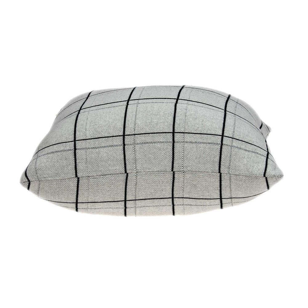20" Gray Plaid Cotton Throw Pillow — view 2
