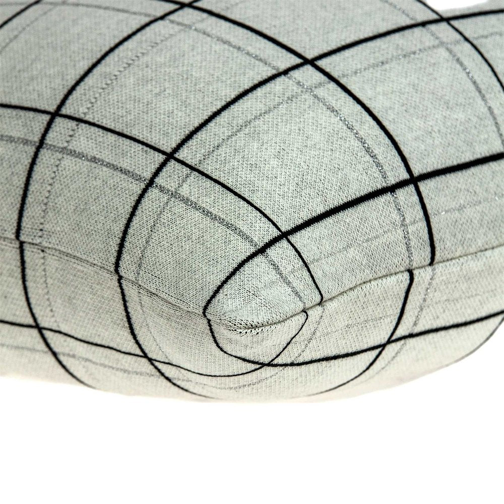 20" Gray Plaid Cotton Throw Pillow — view 3