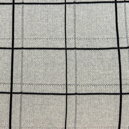 20" Gray Plaid Cotton Throw Pillow