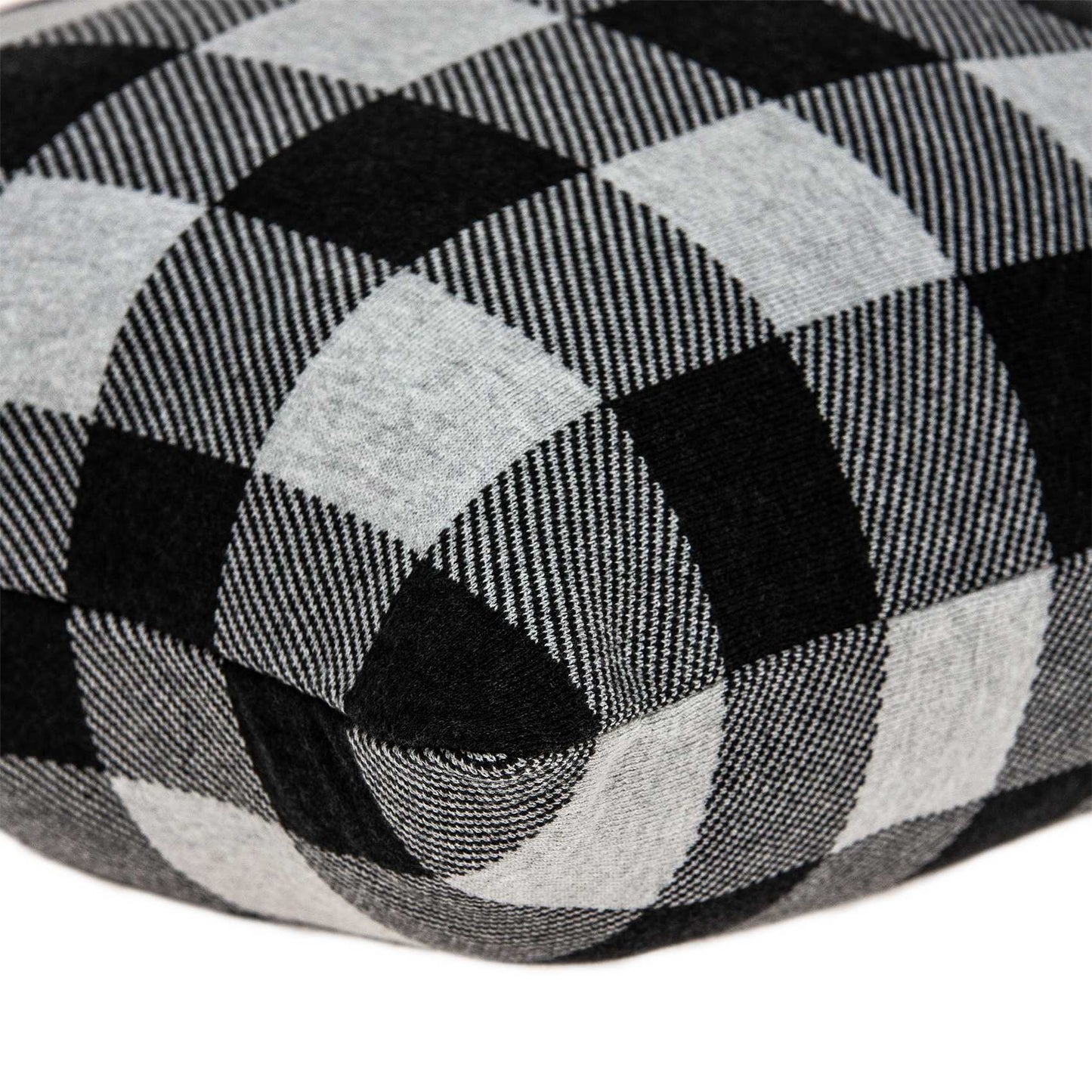 20" Gray Plaid Cotton Throw Pillow