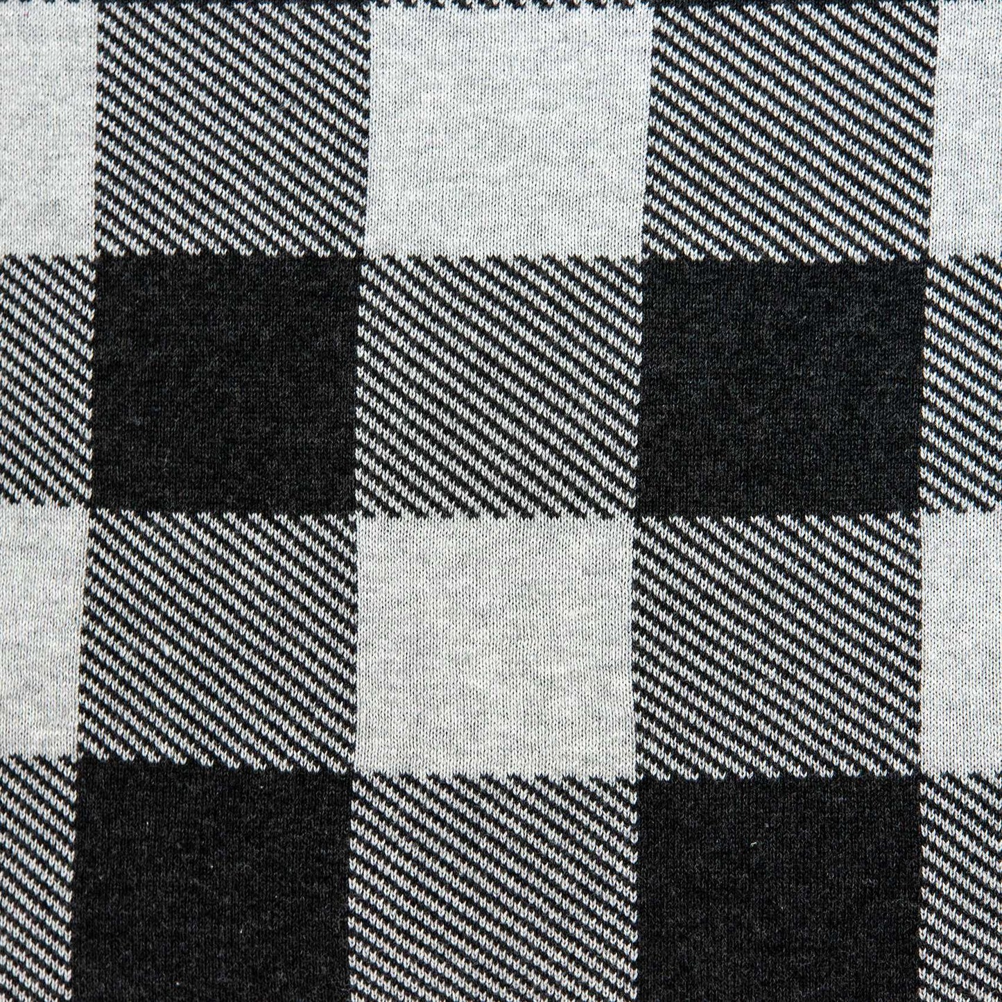 20" Gray Plaid Cotton Throw Pillow