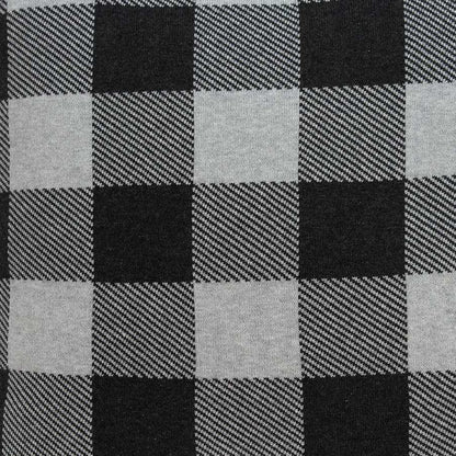 20" Gray Plaid Cotton Throw Pillow